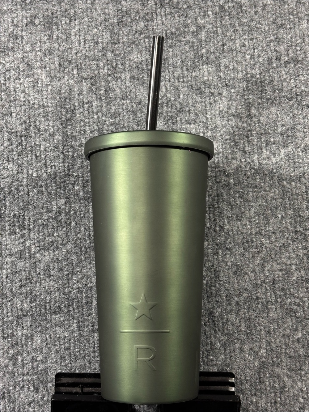 Starbucks Matte Olive Green Stainless Tumbler with Straw
